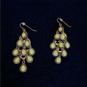 Green/turquoise dangling earrings